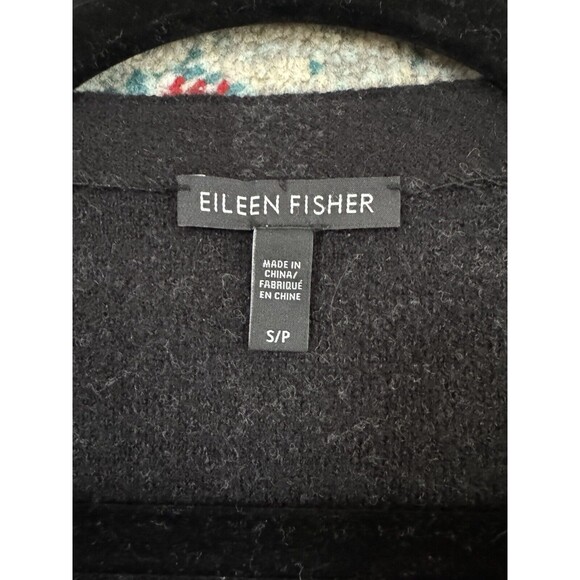 Eileen Fisher Plaid Felt‎ Merino Wool Open Front Jacket Size S Classic Minimal - Picture 5 of 8